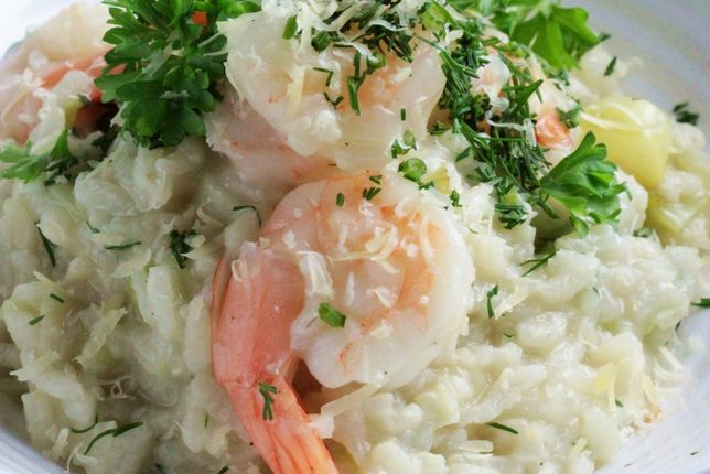 Cytrynowe risotto z krewetkami